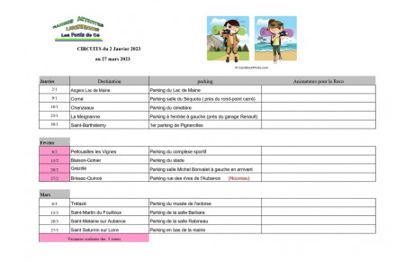 Planning Randos Avril à Septembre